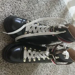 Gucci Black Boots with White and Red Accents